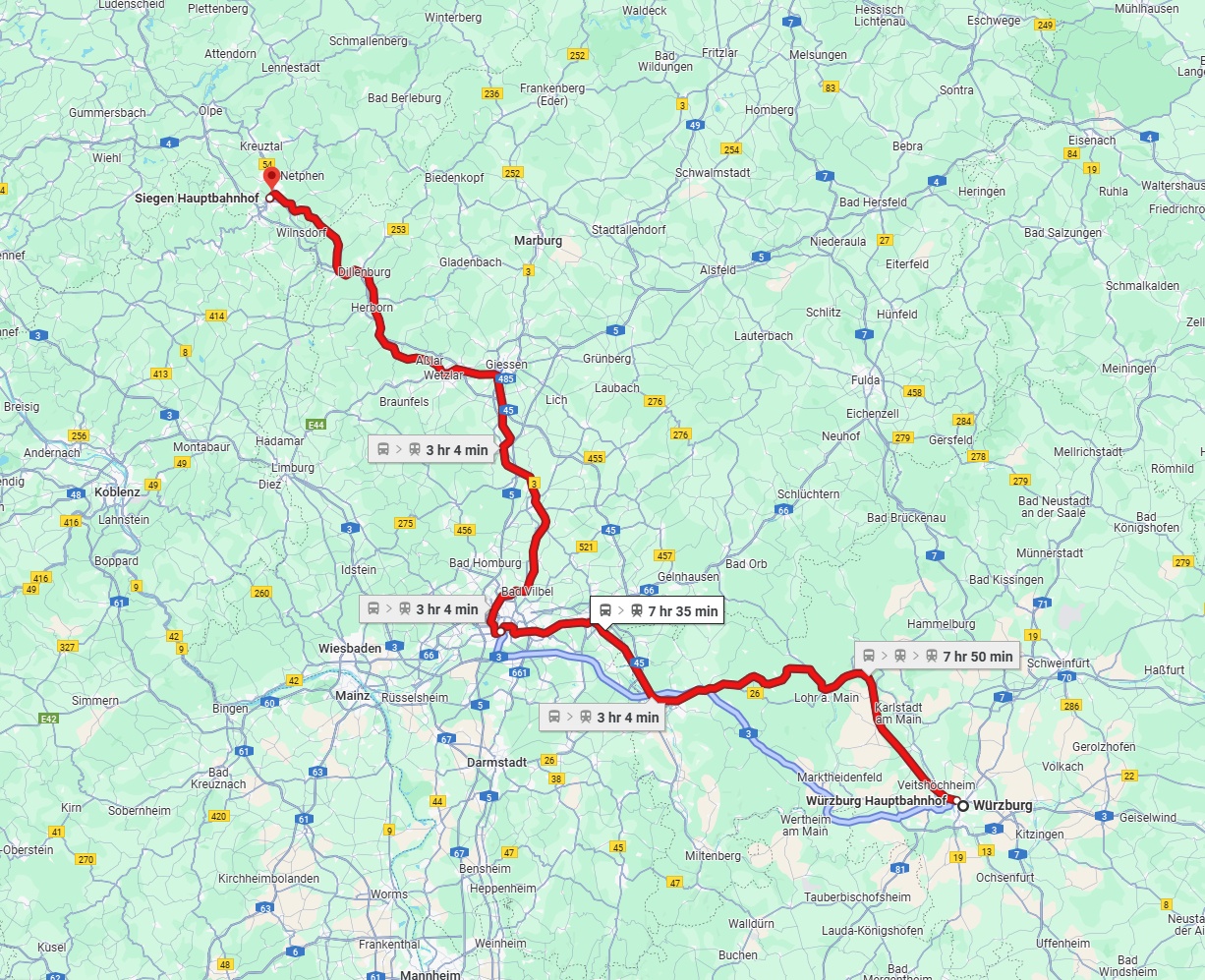 Anreise von Würzburg Zu Siegen Über 