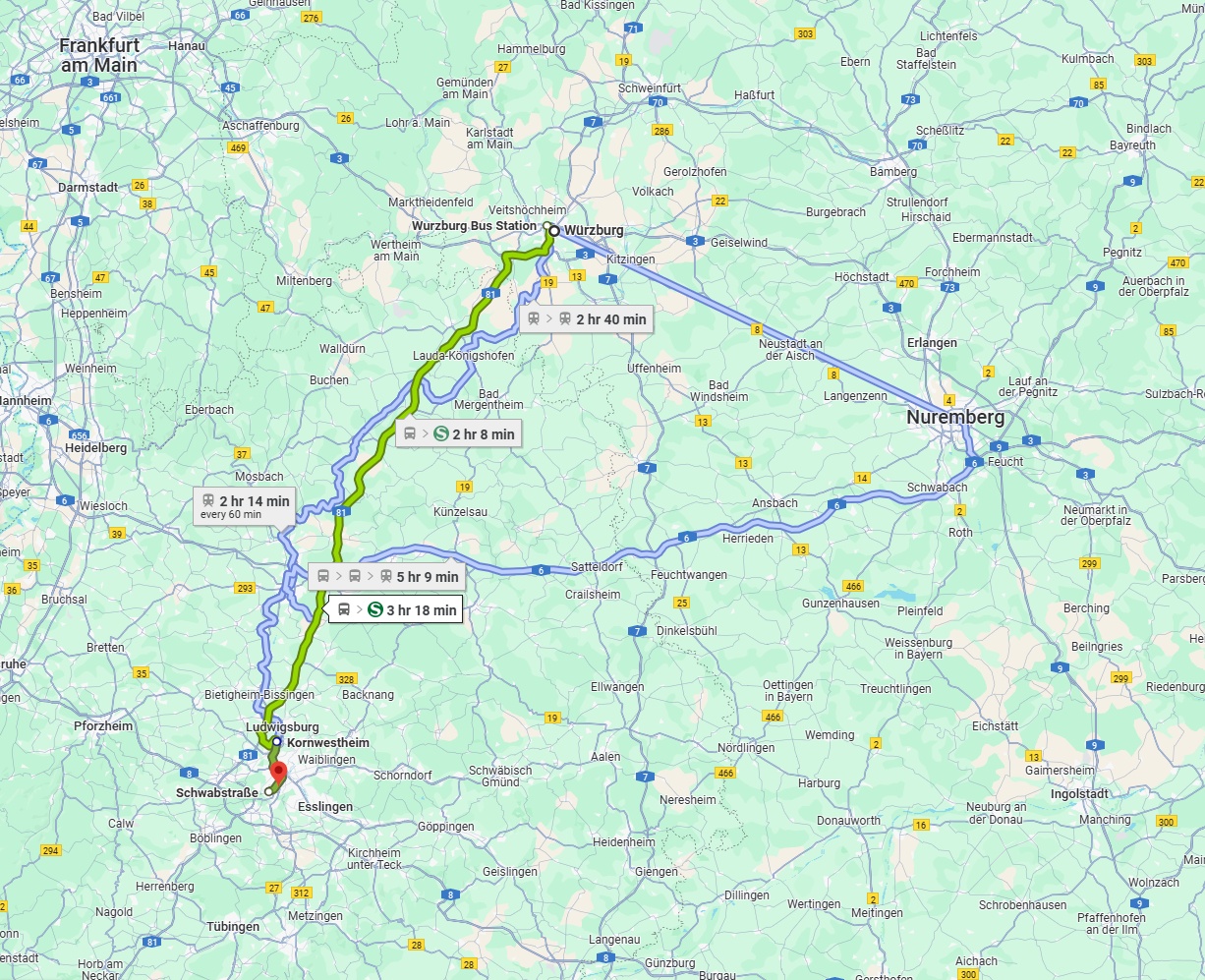 Anreise von Würzburg Zu Stuttgart Über 
