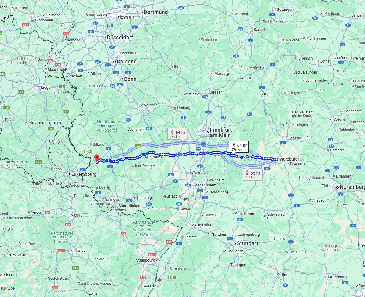 Anreise von Würzburg Zu Trier Über 