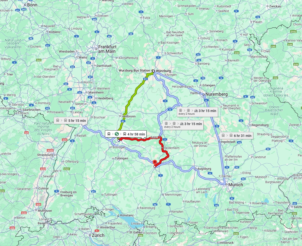 Anreise von Würzburg Zu Ulm Über 