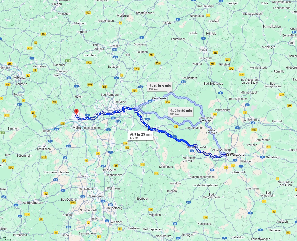 Anreise von Würzburg Zu Wiesbaden Über 