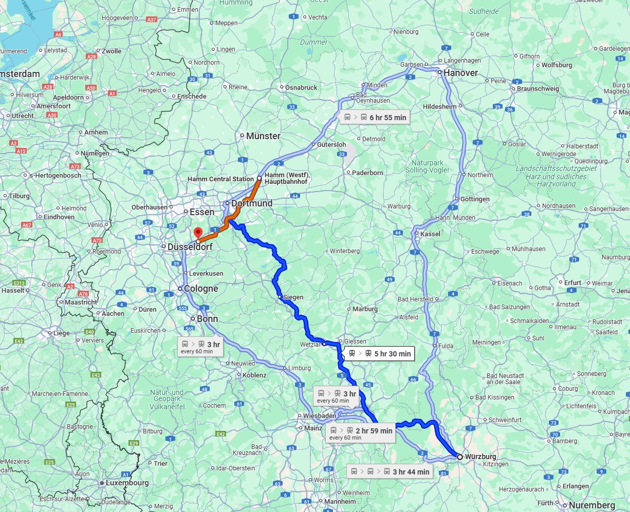 Anreise von Würzburg Zu Wuppertal Über 