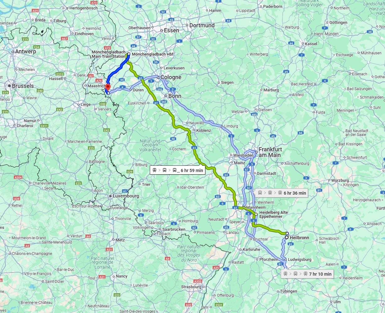 Anreise von Heilbronn Zu Aachen Über 