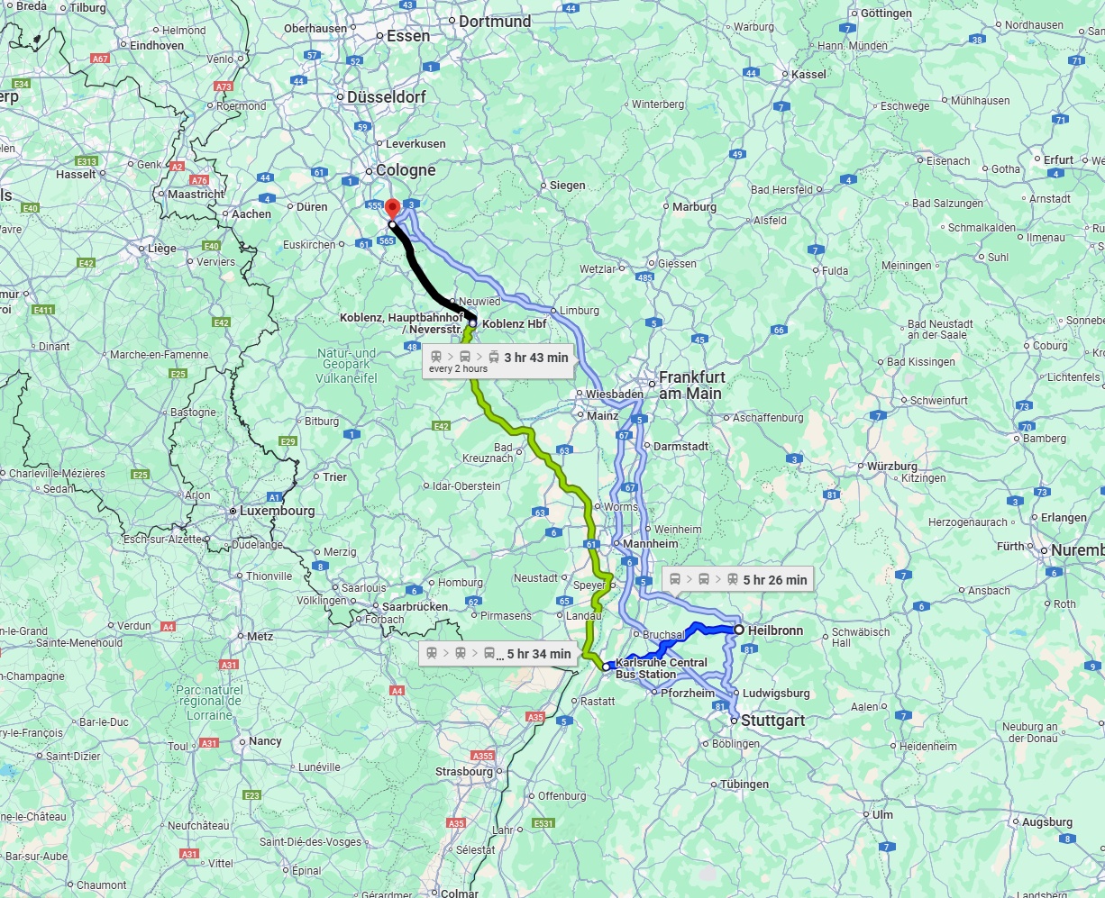 Anreise von Heilbronn Zu Bonn Über 