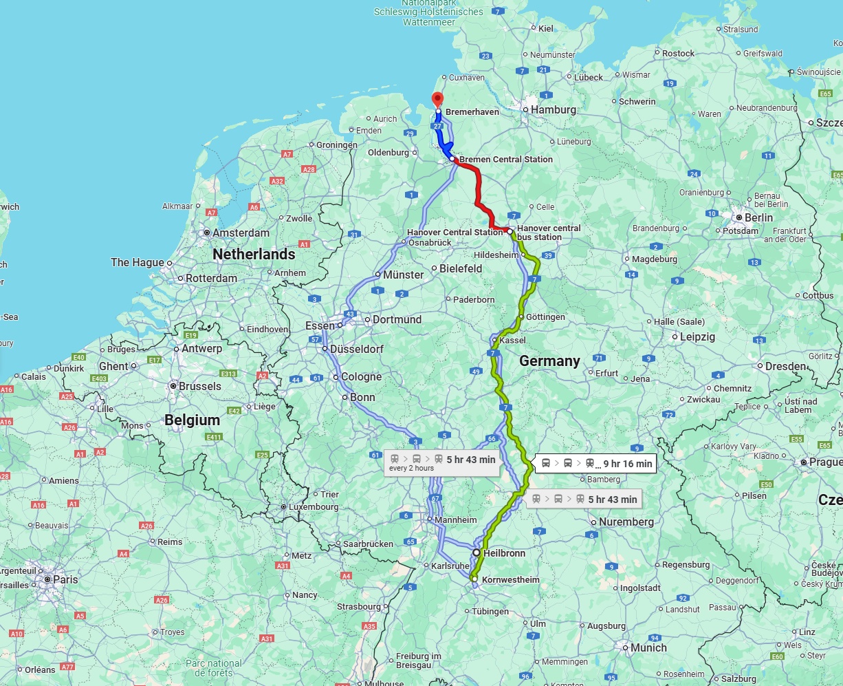 Anreise von Heilbronn Zu Bremerhaven Über 