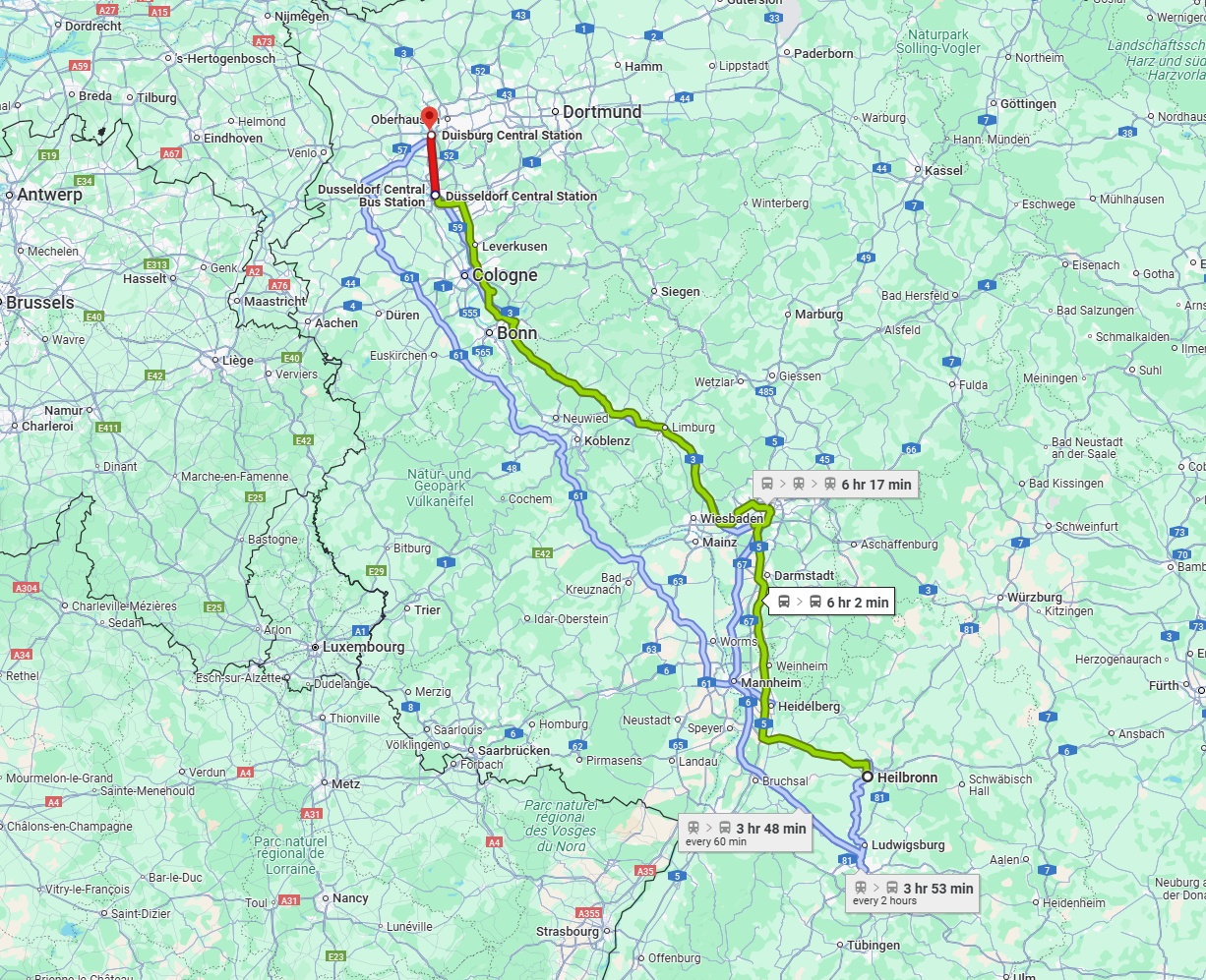 Anreise von Heilbronn Zu Duisburg Über 