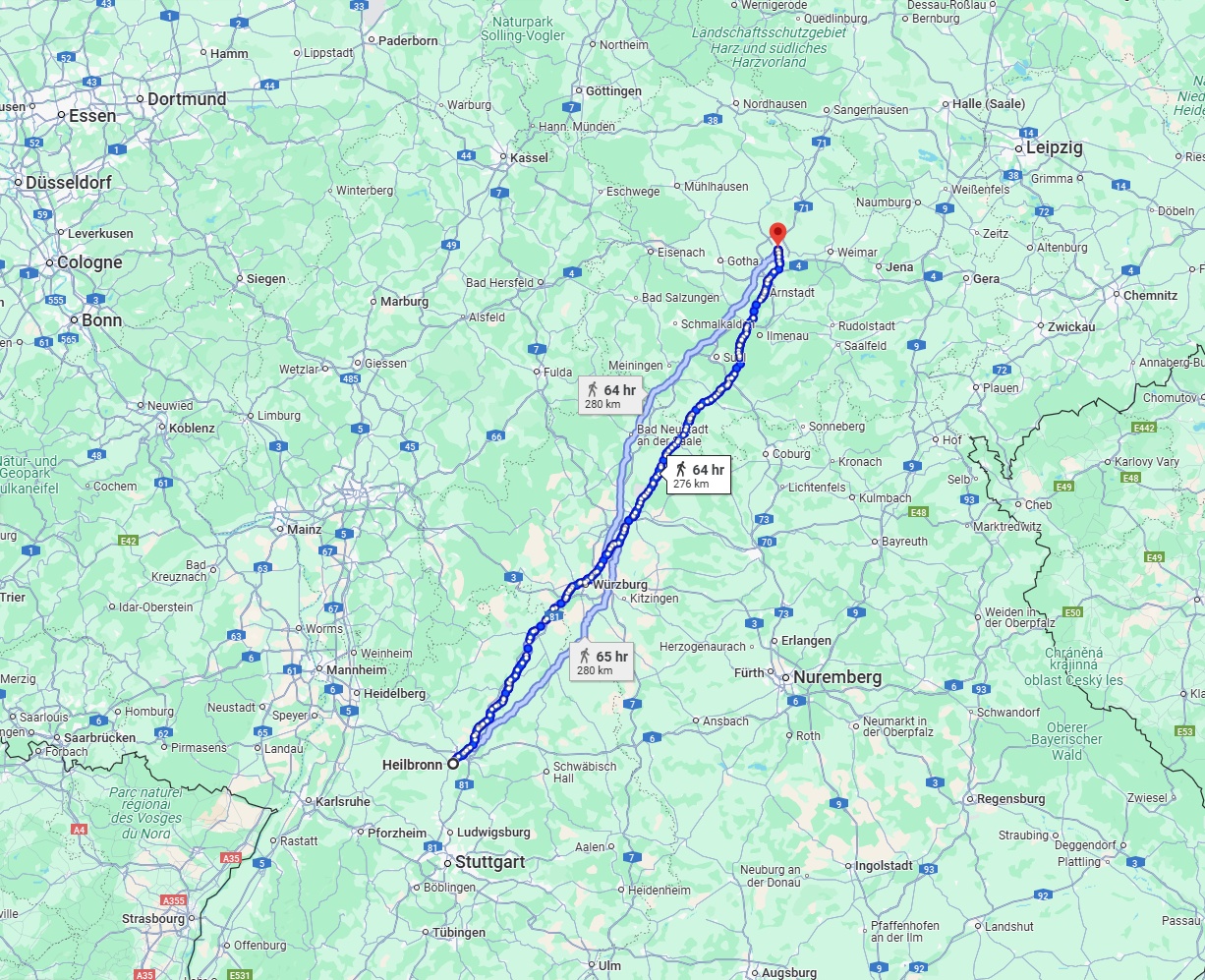 Anreise von Heilbronn Zu Erfurt Über 