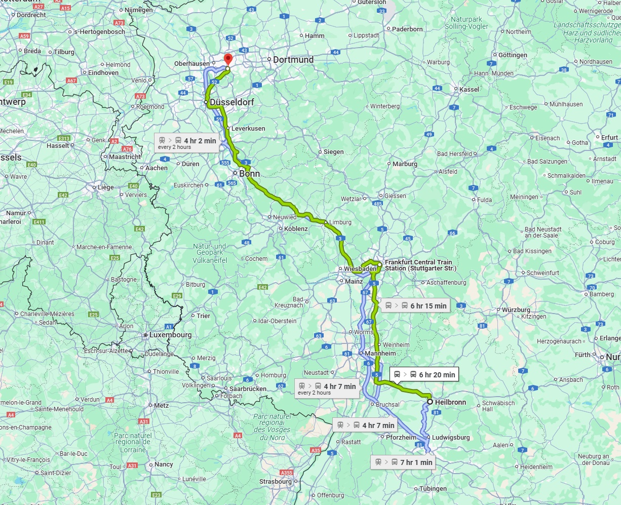 Anreise von Heilbronn Zu Essen Über 