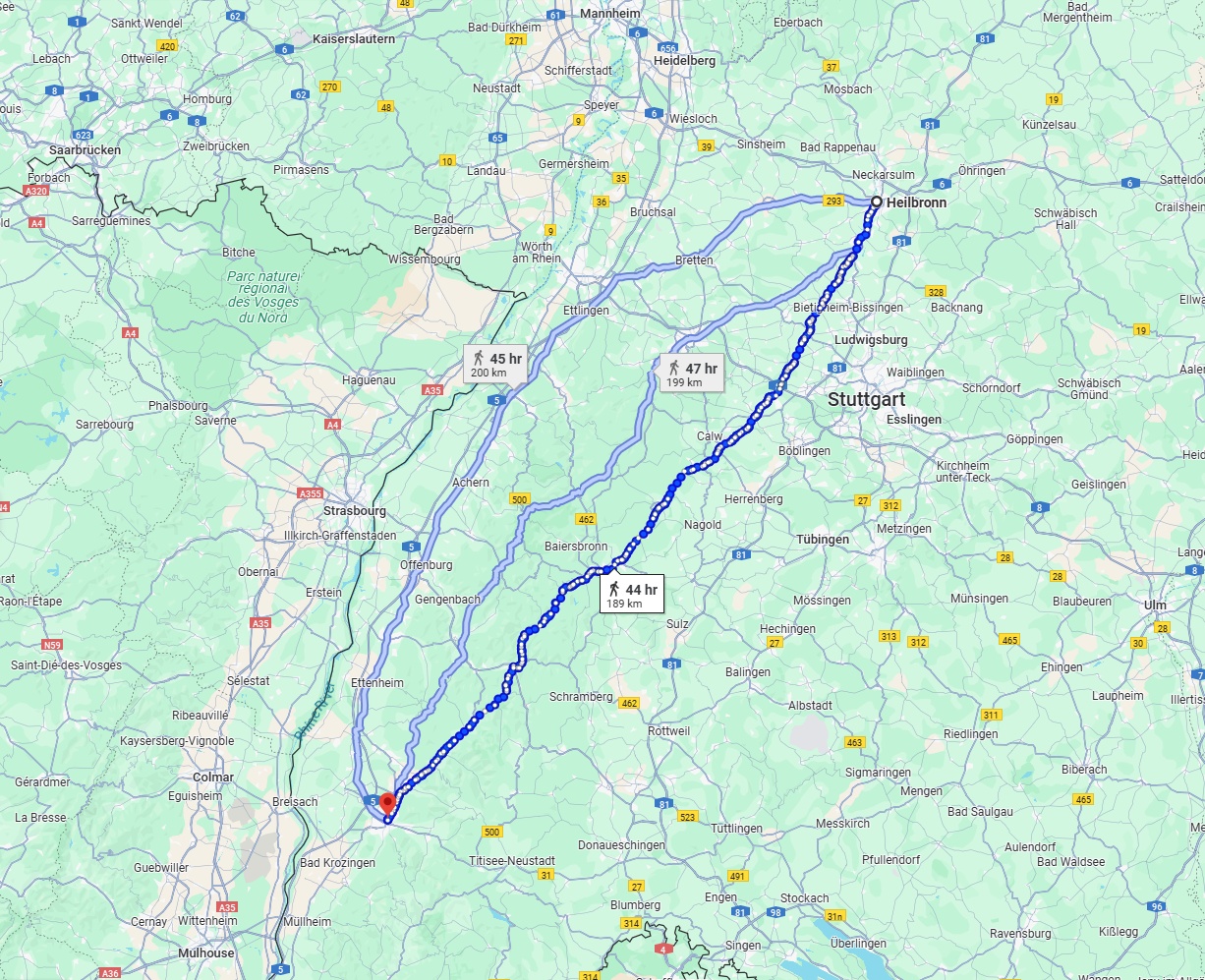 Anreise von Heilbronn Zu Freiburg im Breisgau Über 