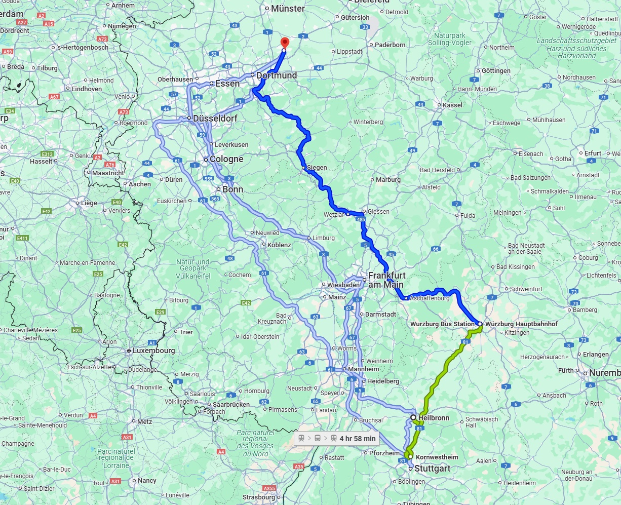 Anreise von Heilbronn Zu Hamm Über 