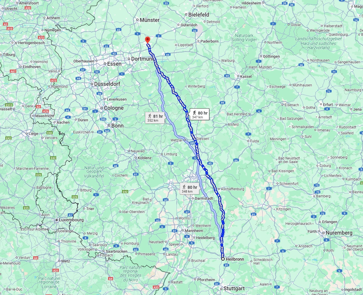 Anreise von Heilbronn Zu Hamm Über 