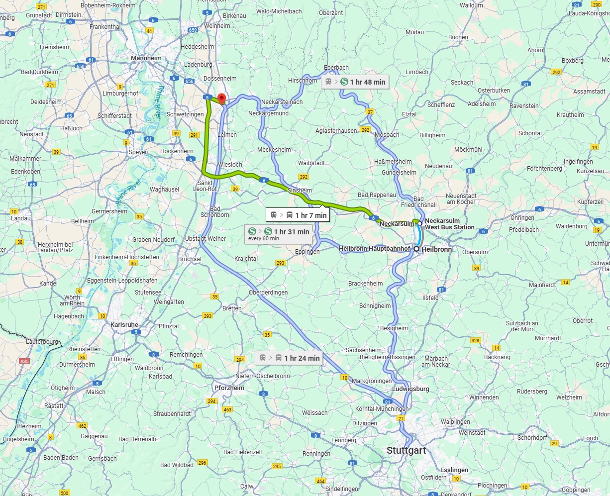Anreise von Heilbronn Zu Heidelberg Über 