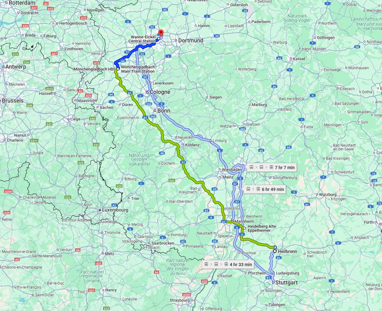 Anreise von Heilbronn Zu Herne Über 