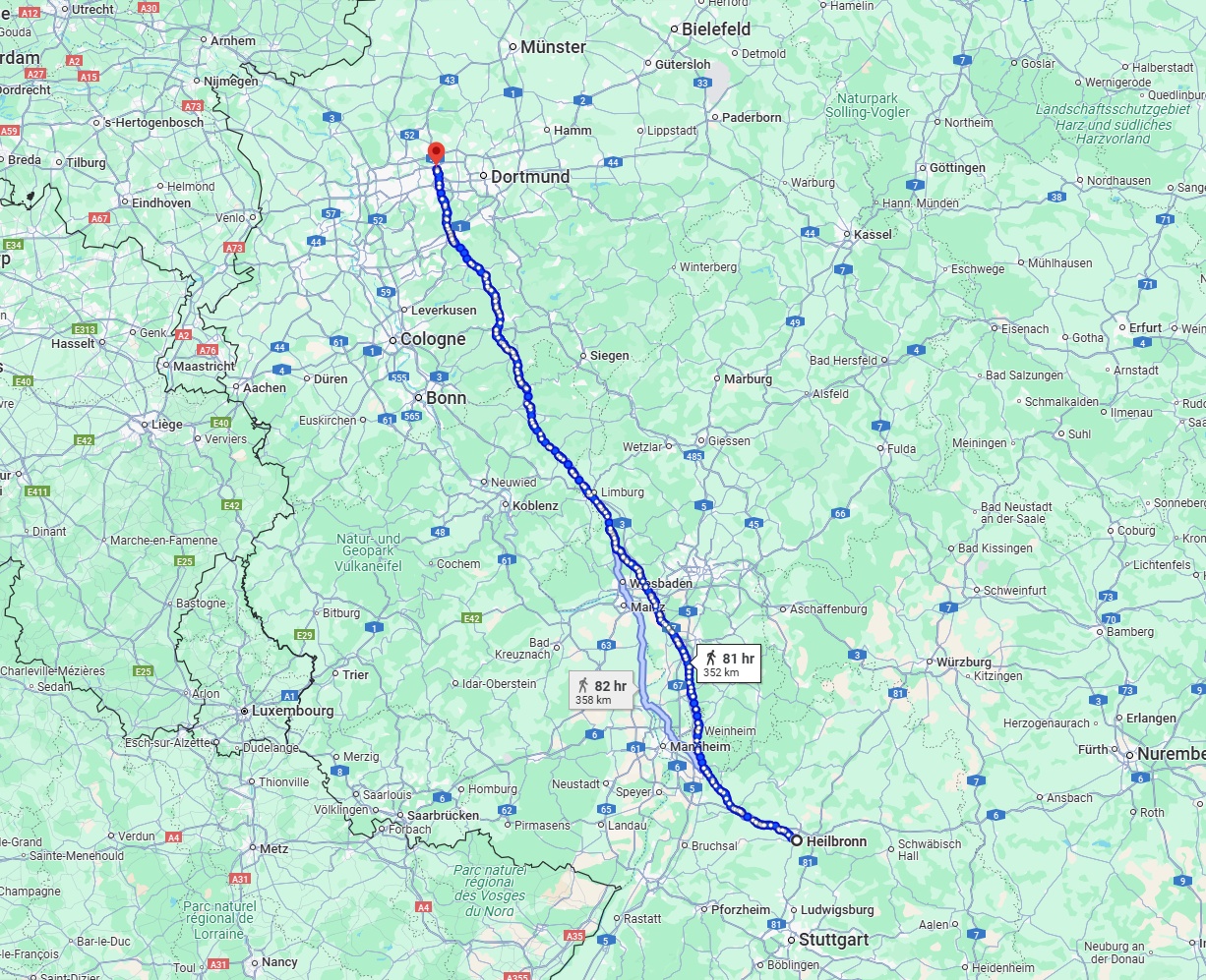 Anreise von Heilbronn Zu Herne Über 