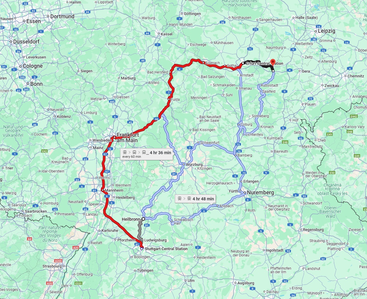 Anreise von Heilbronn Zu Jena Über 