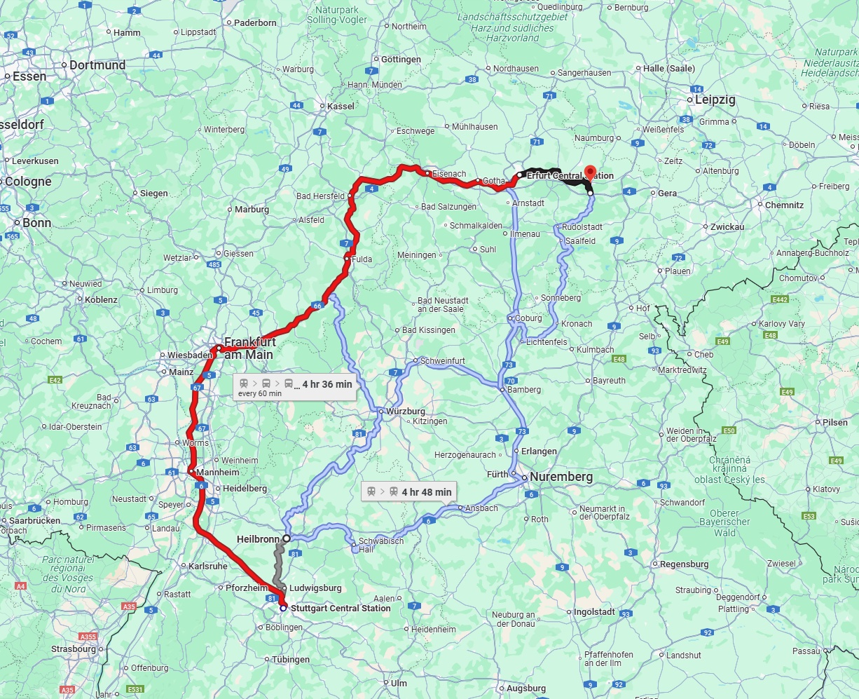 Anreise von Heilbronn Zu Jena Über 