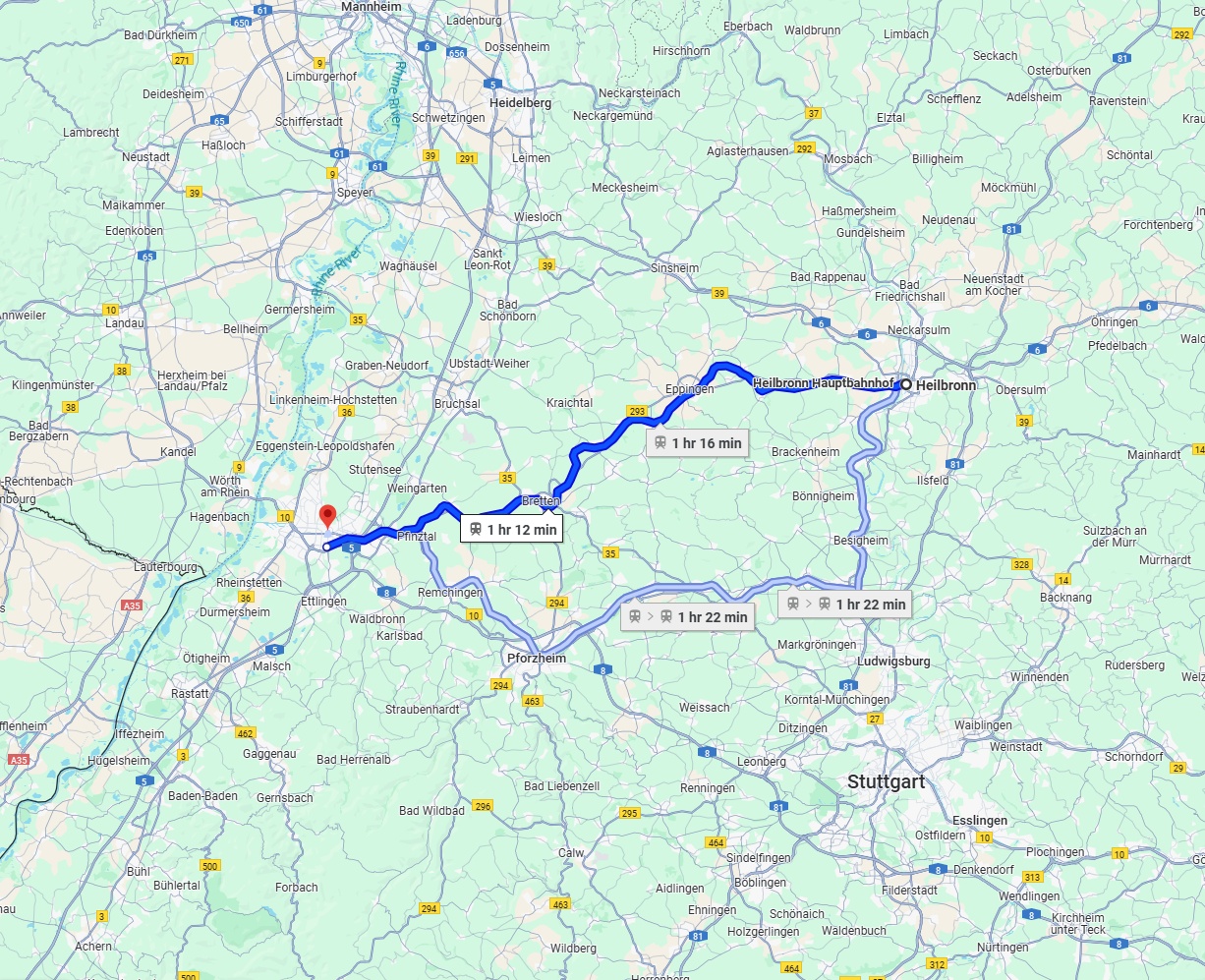Anreise von Heilbronn Zu Karlsruhe Über 