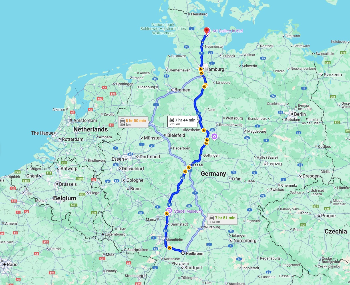 Anreise von Heilbronn Zu Kiel Über via A7