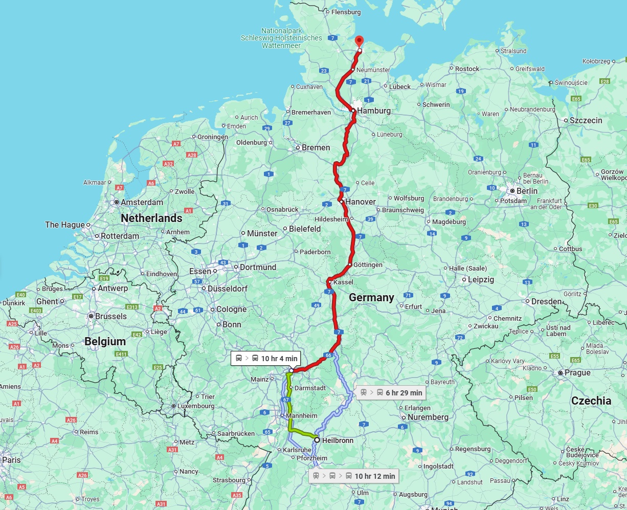 Anreise von Heilbronn Zu Kiel Über 