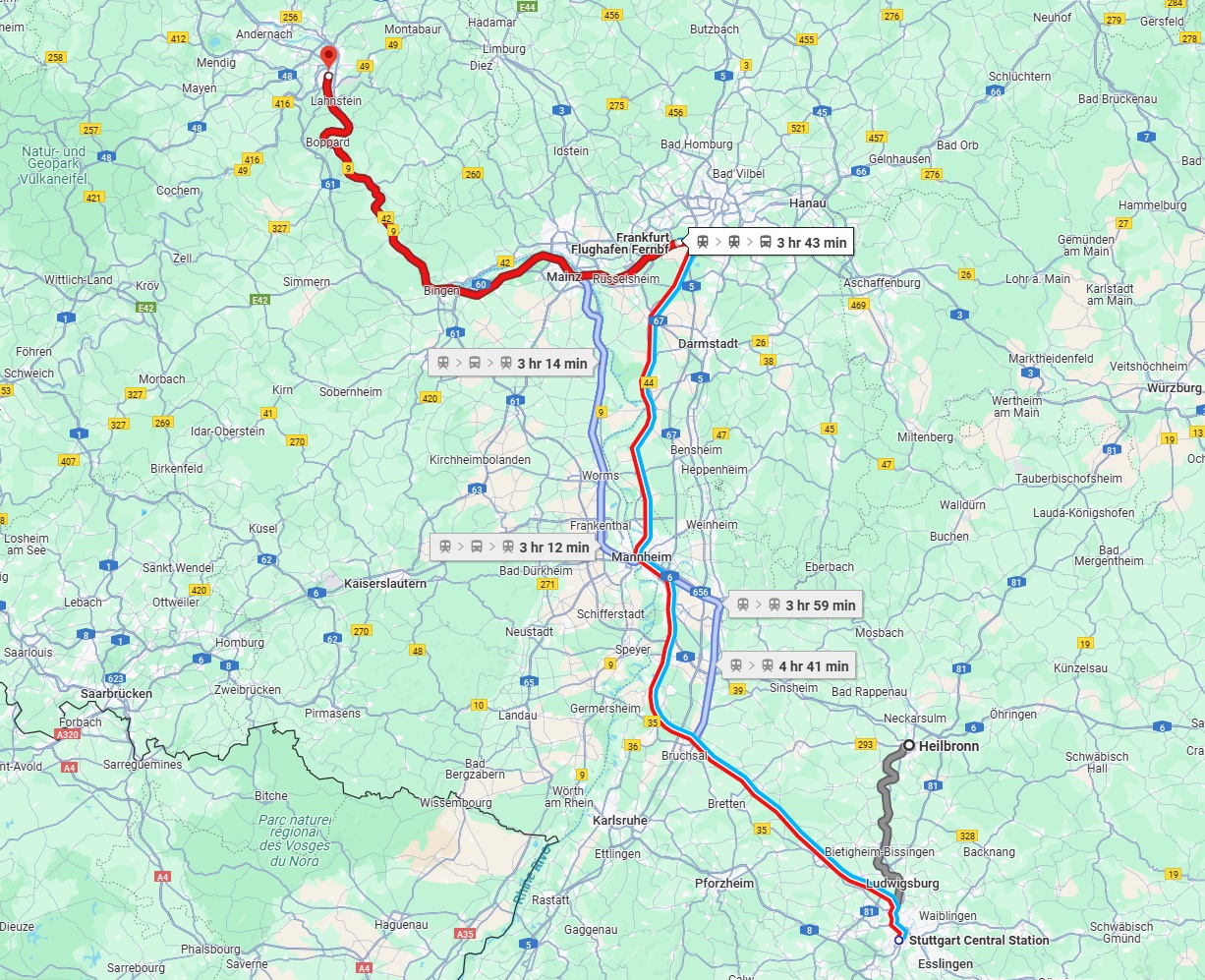 Anreise von Heilbronn Zu Koblenz Über 