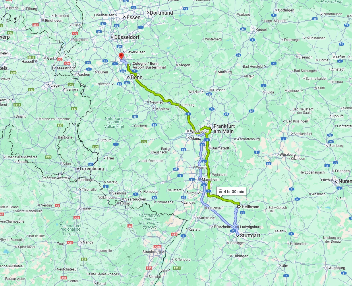 Anreise von Heilbronn Zu Köln Über 