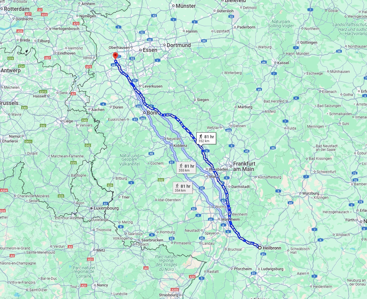 Anreise von Heilbronn Zu Krefeld Über 