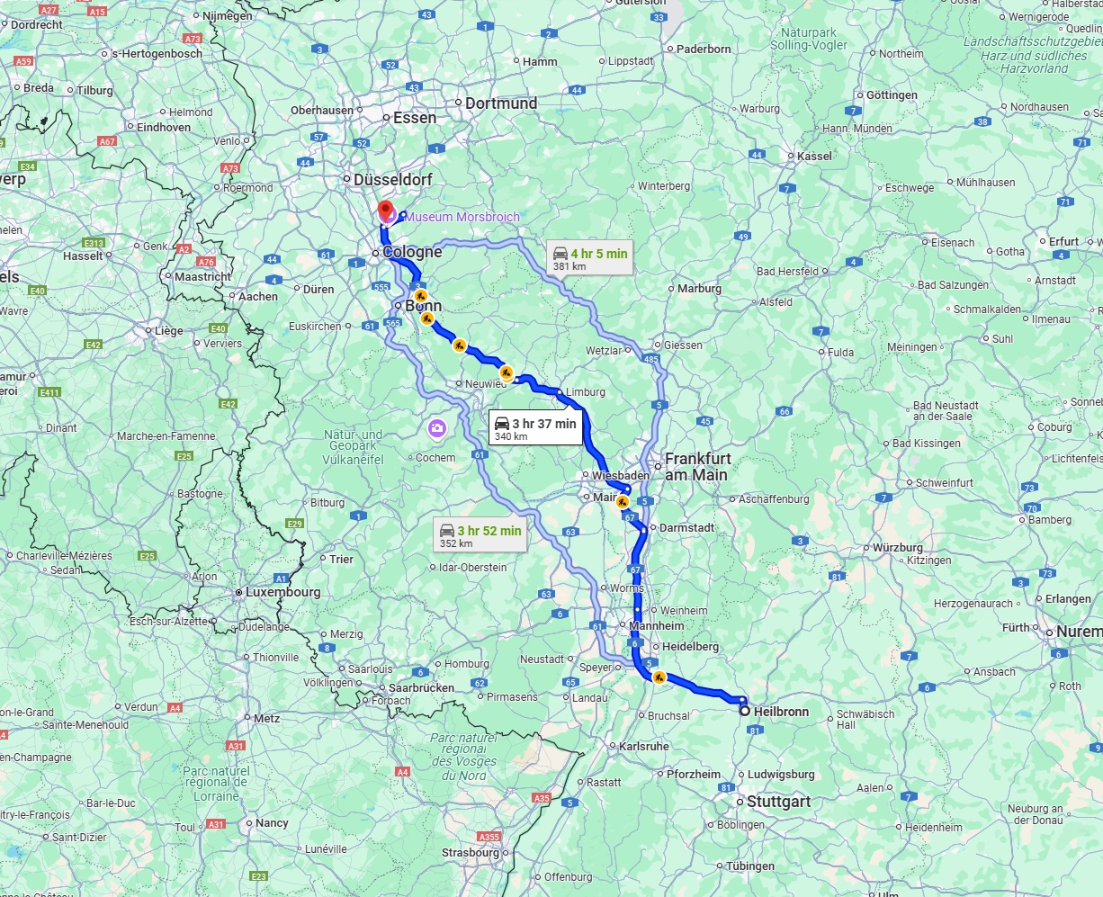 Anreise von Heilbronn Zu Leverkusen Über via A3