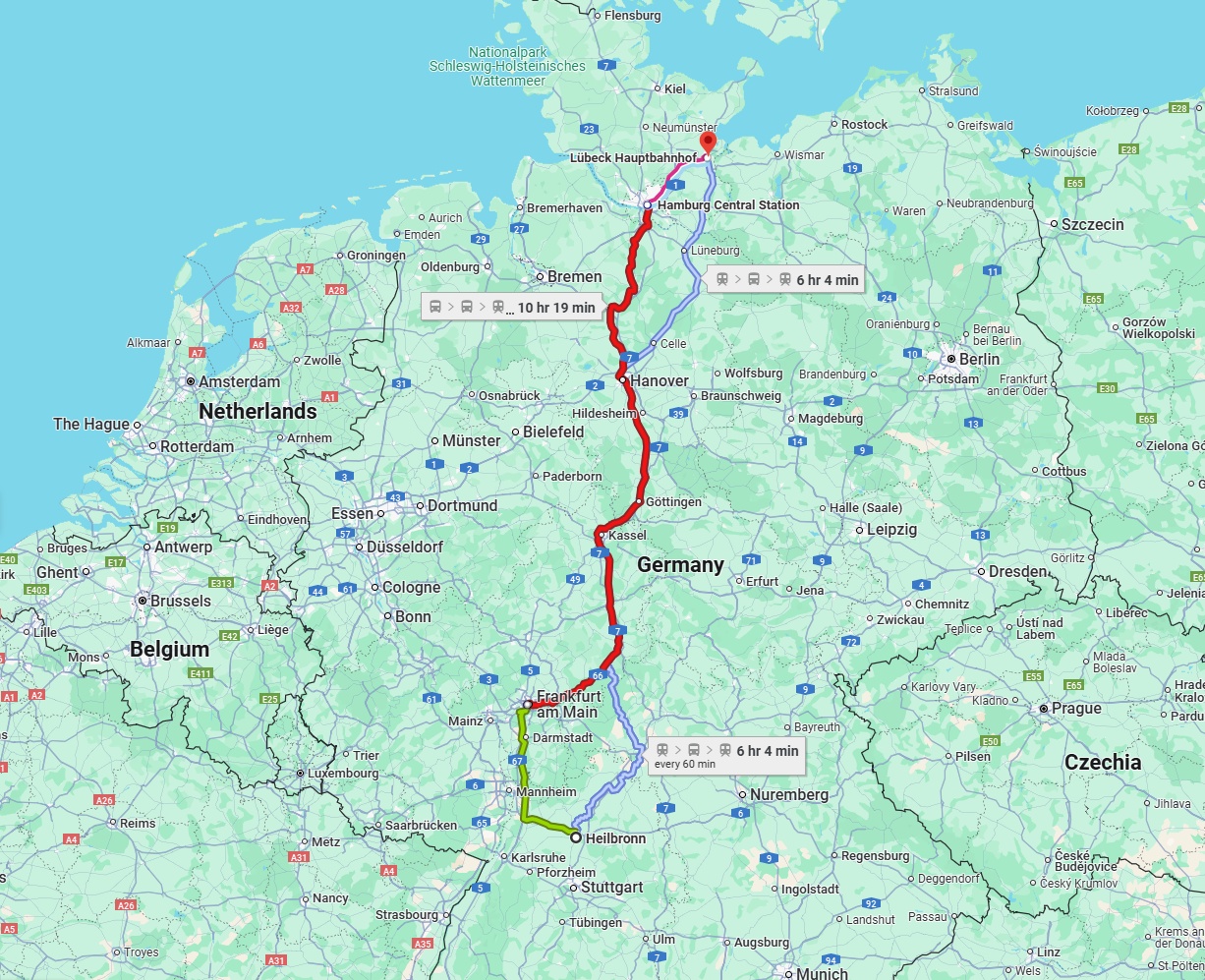 Anreise von Heilbronn Zu Lübeck Über 