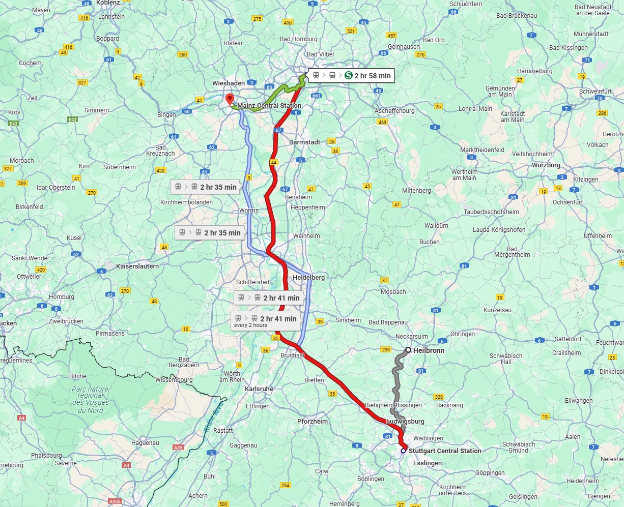 Anreise von Heilbronn Zu Mainz Über 