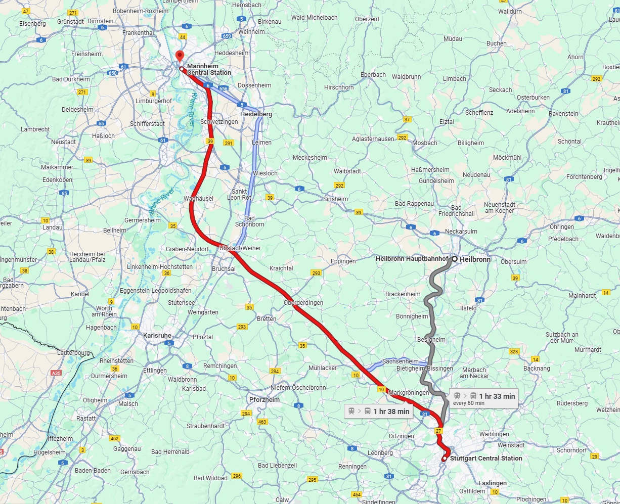 Anreise von Heilbronn Zu Mannheim Über 