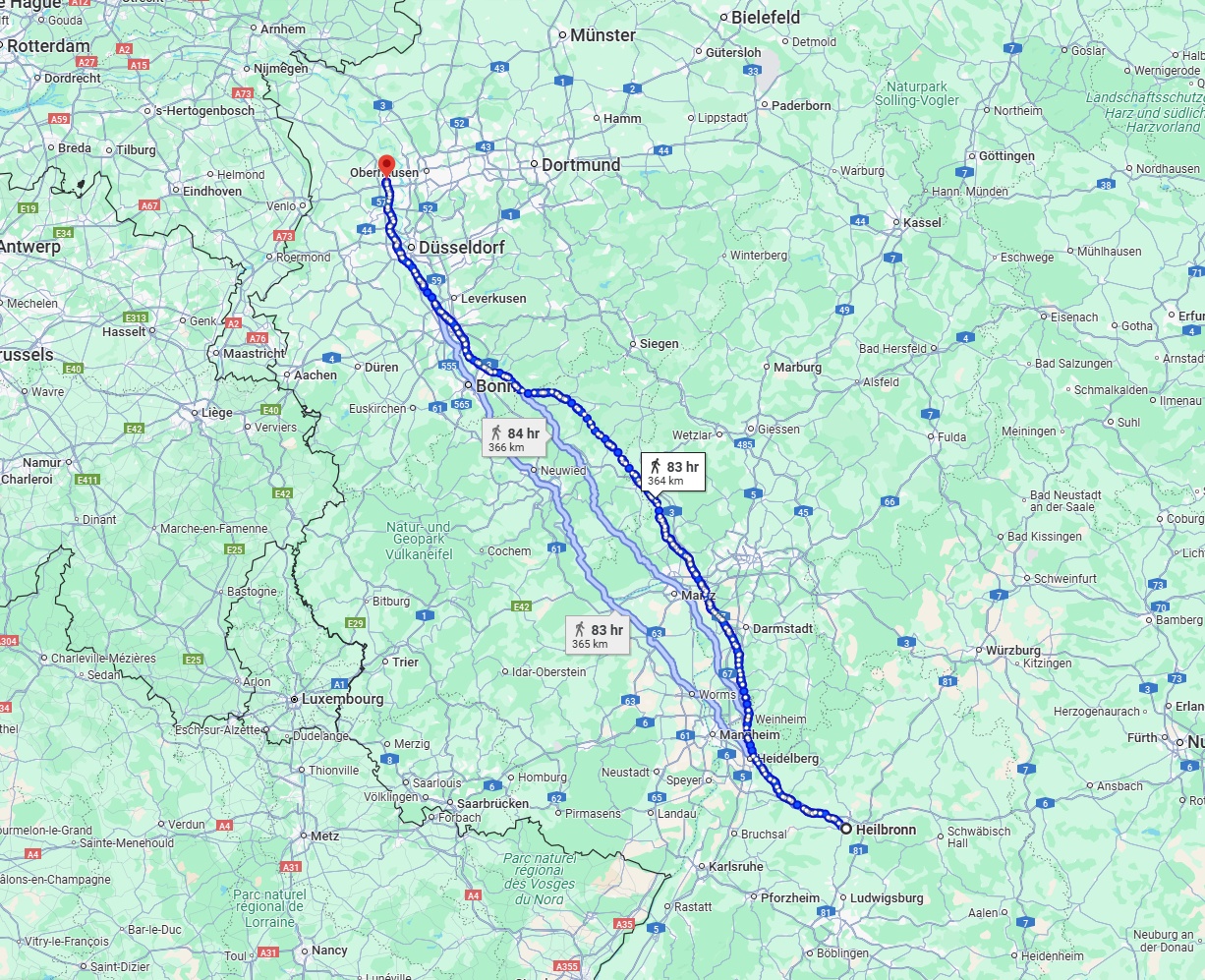 Anreise von Heilbronn Zu Moers Über 