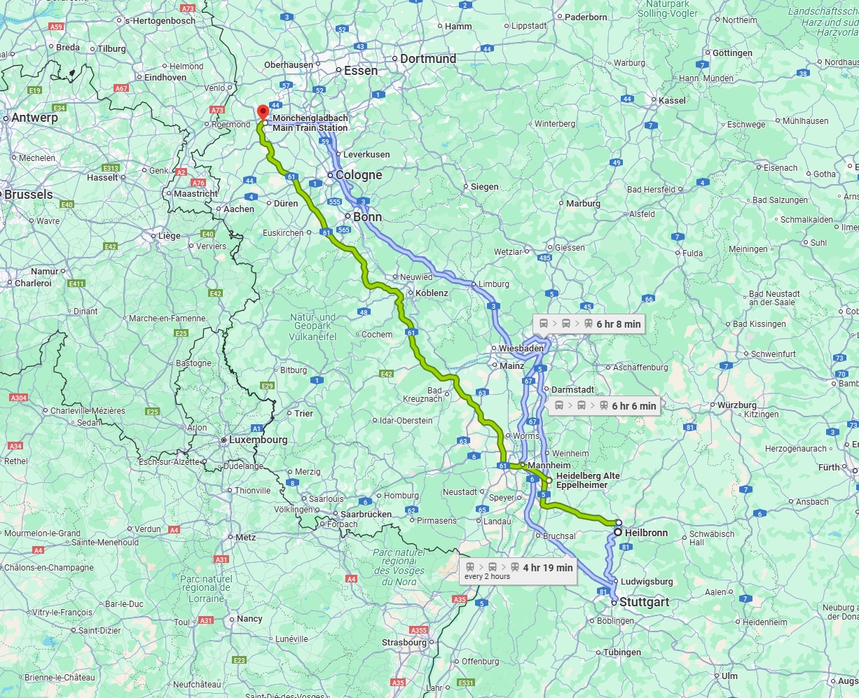 Anreise von Heilbronn Zu Mönchengladbach Über 