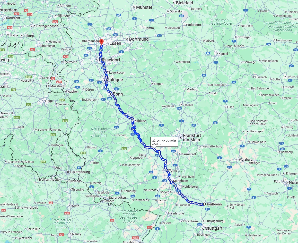 Anreise von Heilbronn Zu Mülheim an der Ruhr Über 