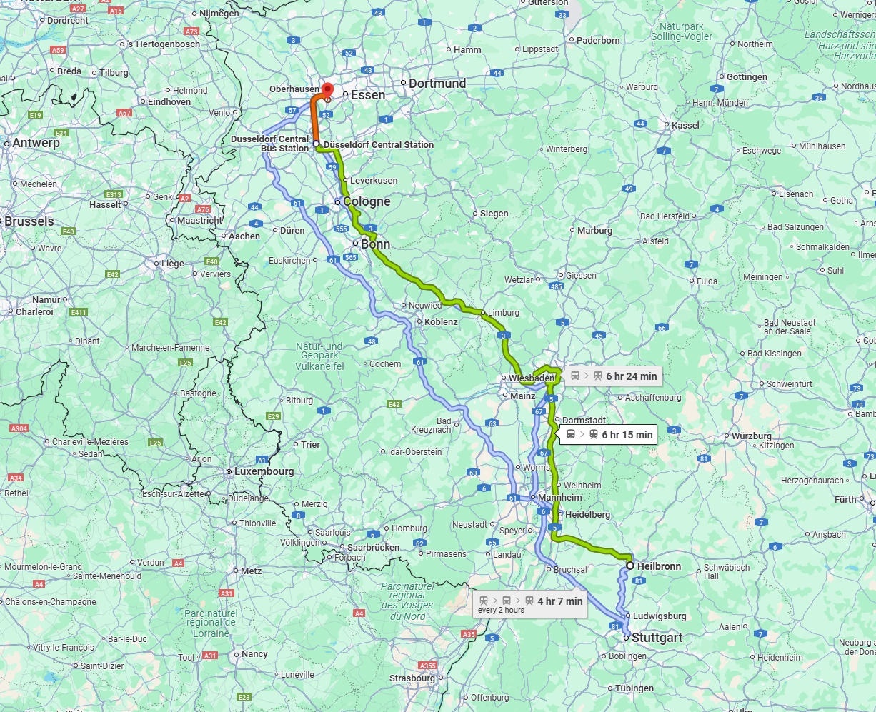 Anreise von Heilbronn Zu Mülheim an der Ruhr Über 