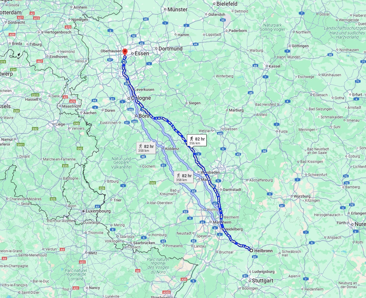 Anreise von Heilbronn Zu Mülheim an der Ruhr Über 