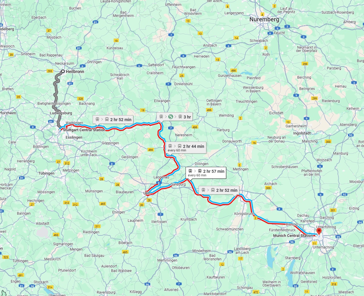 Anreise von Heilbronn Zu München Über 