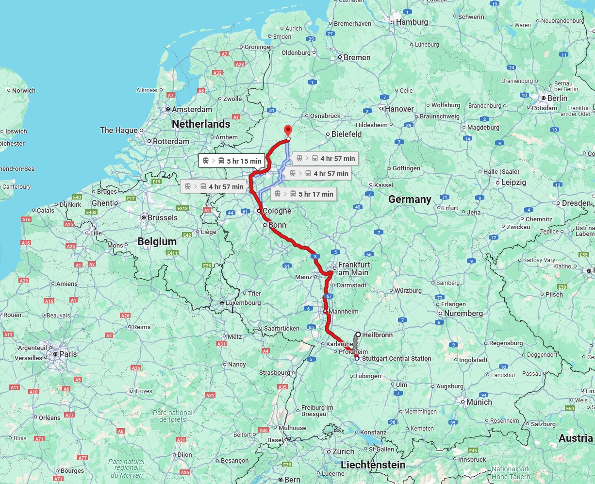Anreise von Heilbronn Zu Münster Über 