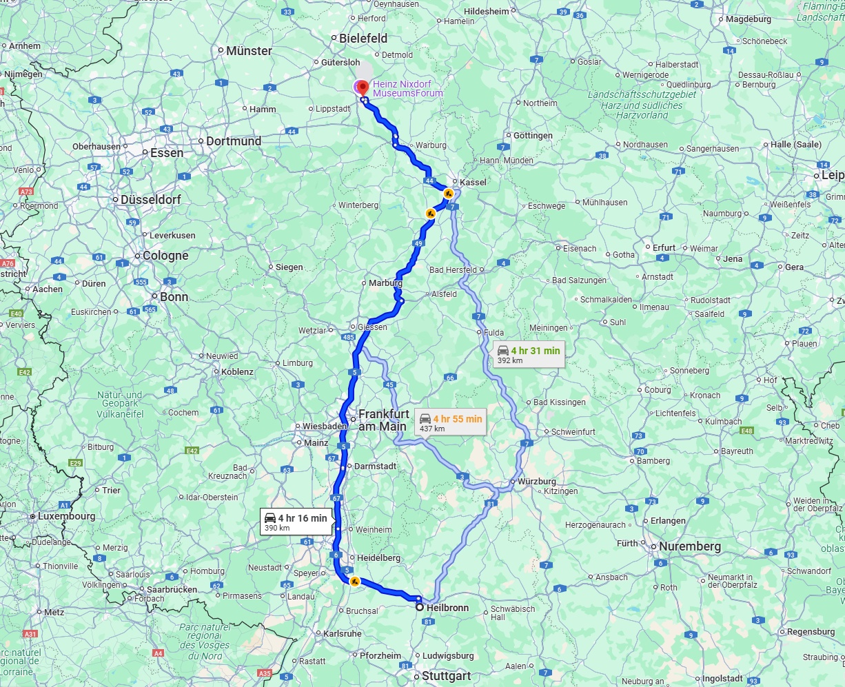 Anreise von Heilbronn Zu Paderborn Über via A5