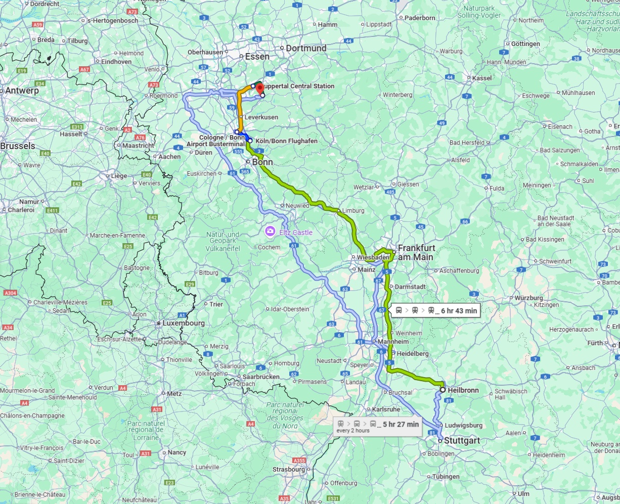 Anreise von Heilbronn Zu Remscheid Über 