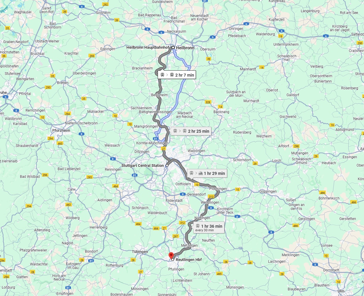 Anreise von Heilbronn Zu Reutlingen Über 