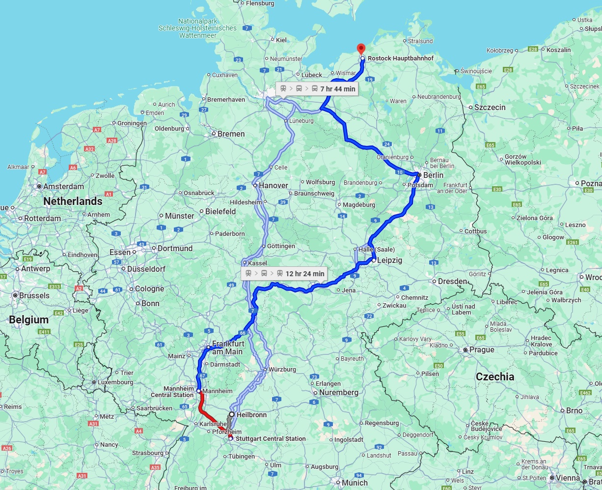 Anreise von Heilbronn Zu Rostock Über 