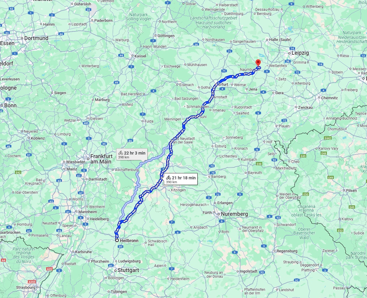 Anreise von Heilbronn Zu Saale Über 