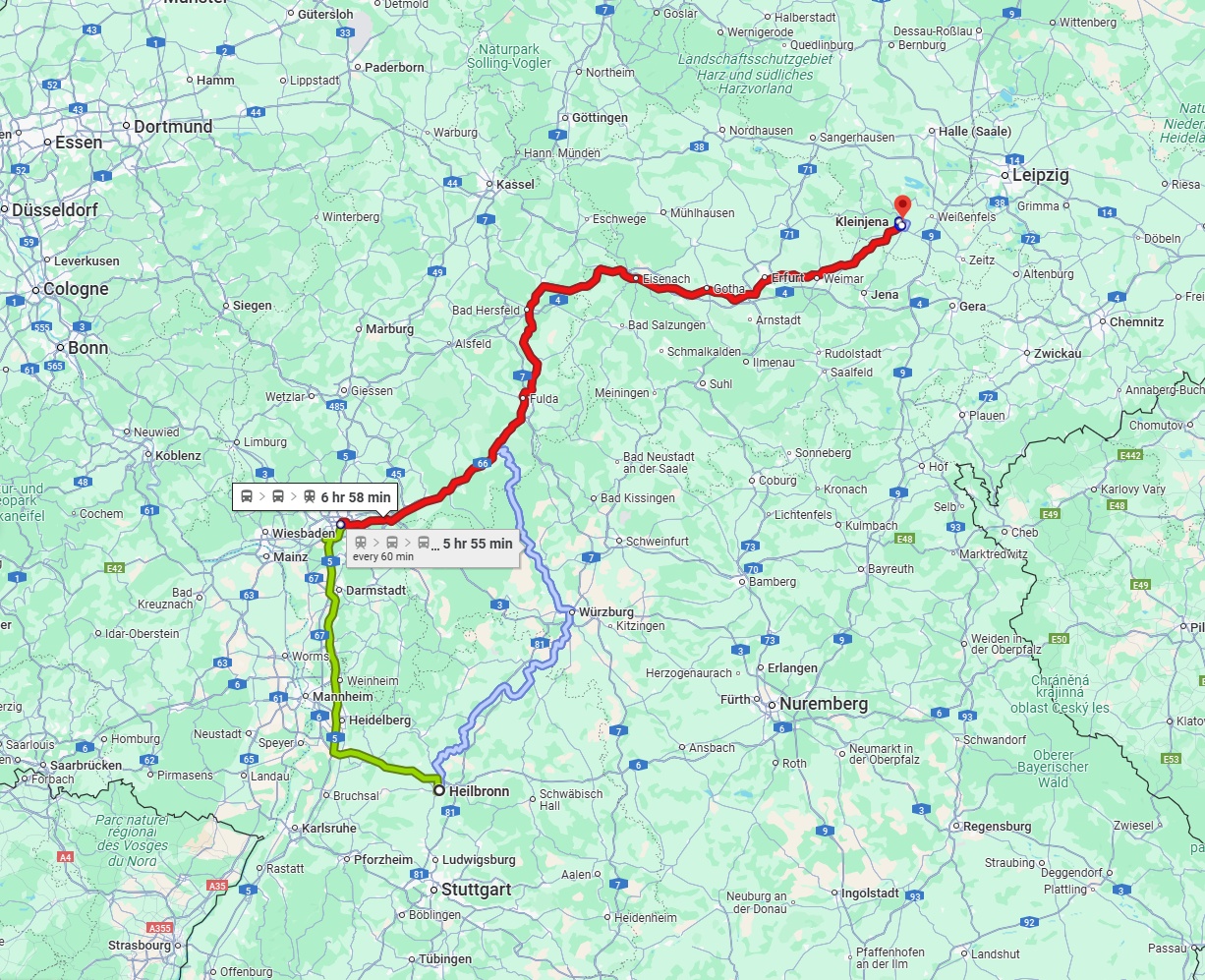 Anreise von Heilbronn Zu Saale Über 