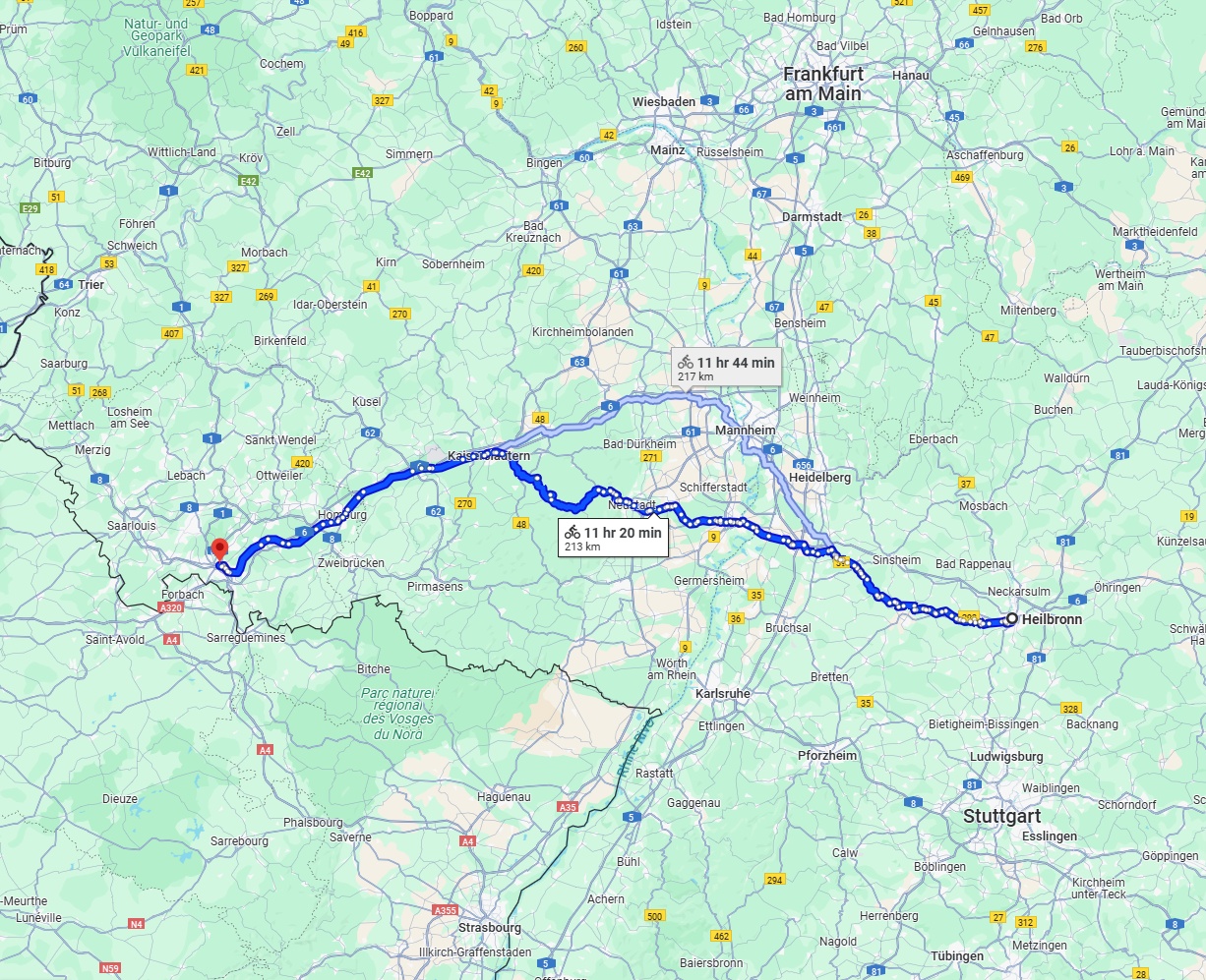 Anreise von Heilbronn Zu Saarbrücken Über 