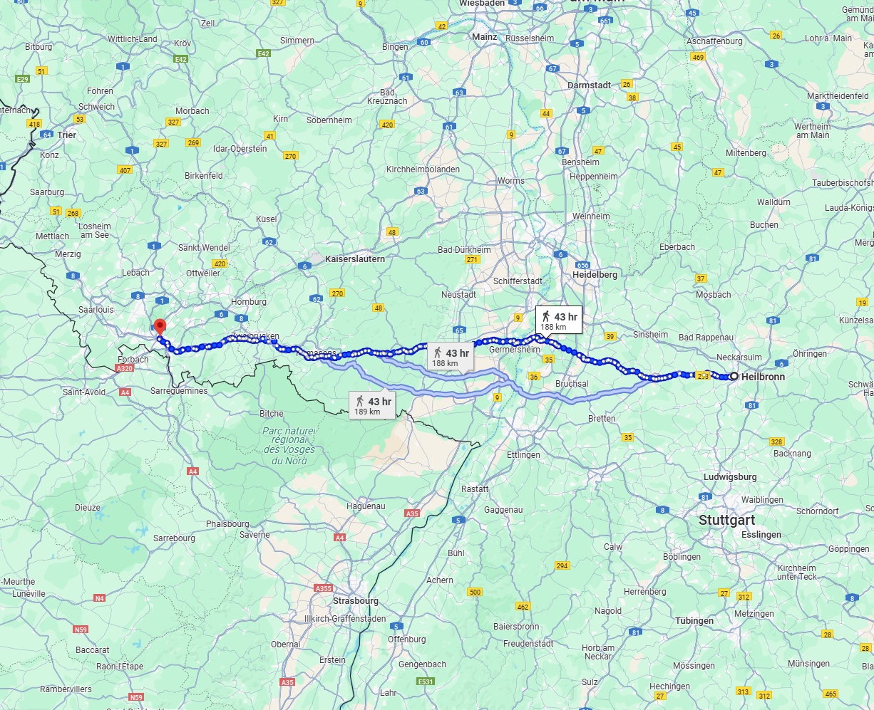 Anreise von Heilbronn Zu Saarbrücken Über 