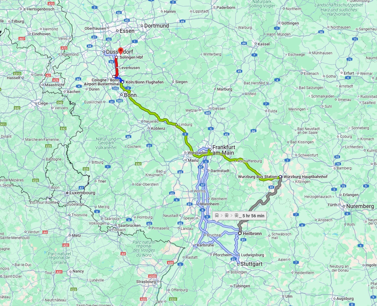 Anreise von Heilbronn Zu Solingen Über 