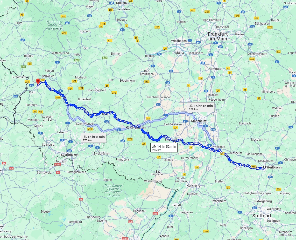 Anreise von Heilbronn Zu Trier Über 