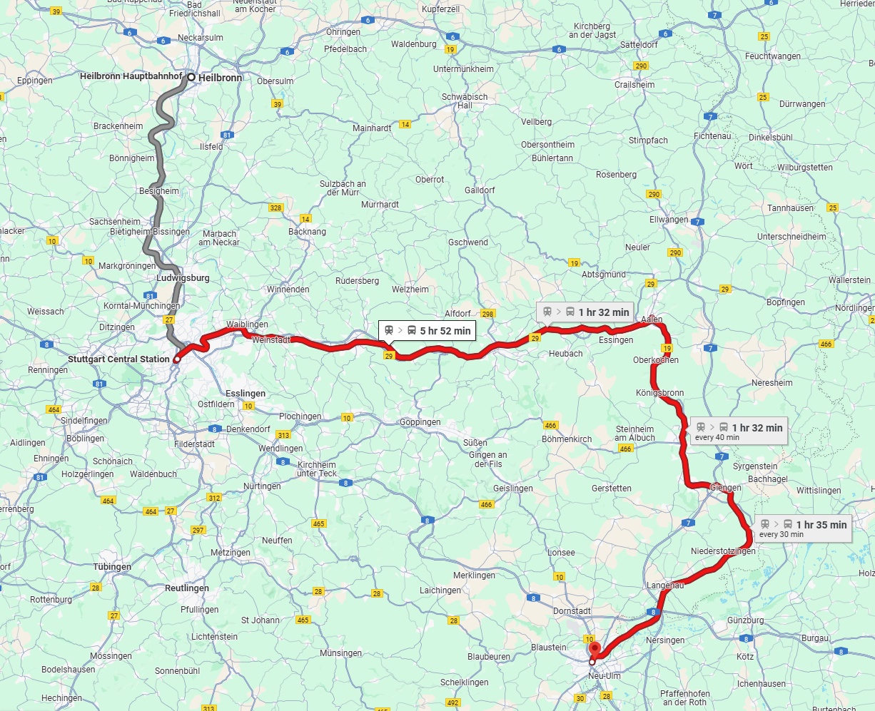 Anreise von Heilbronn Zu Ulm Über 