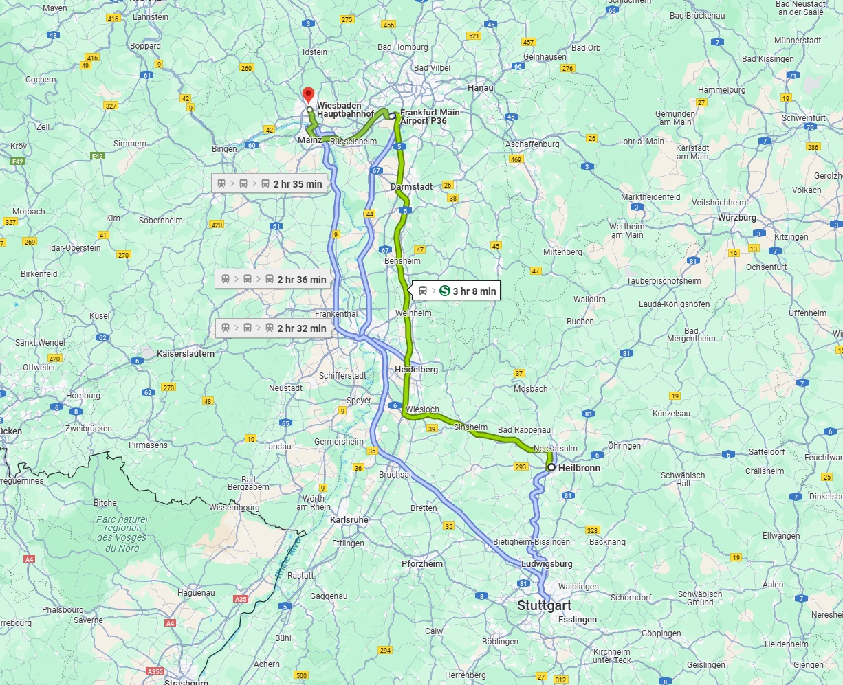 Anreise von Heilbronn Zu Wiesbaden Über 