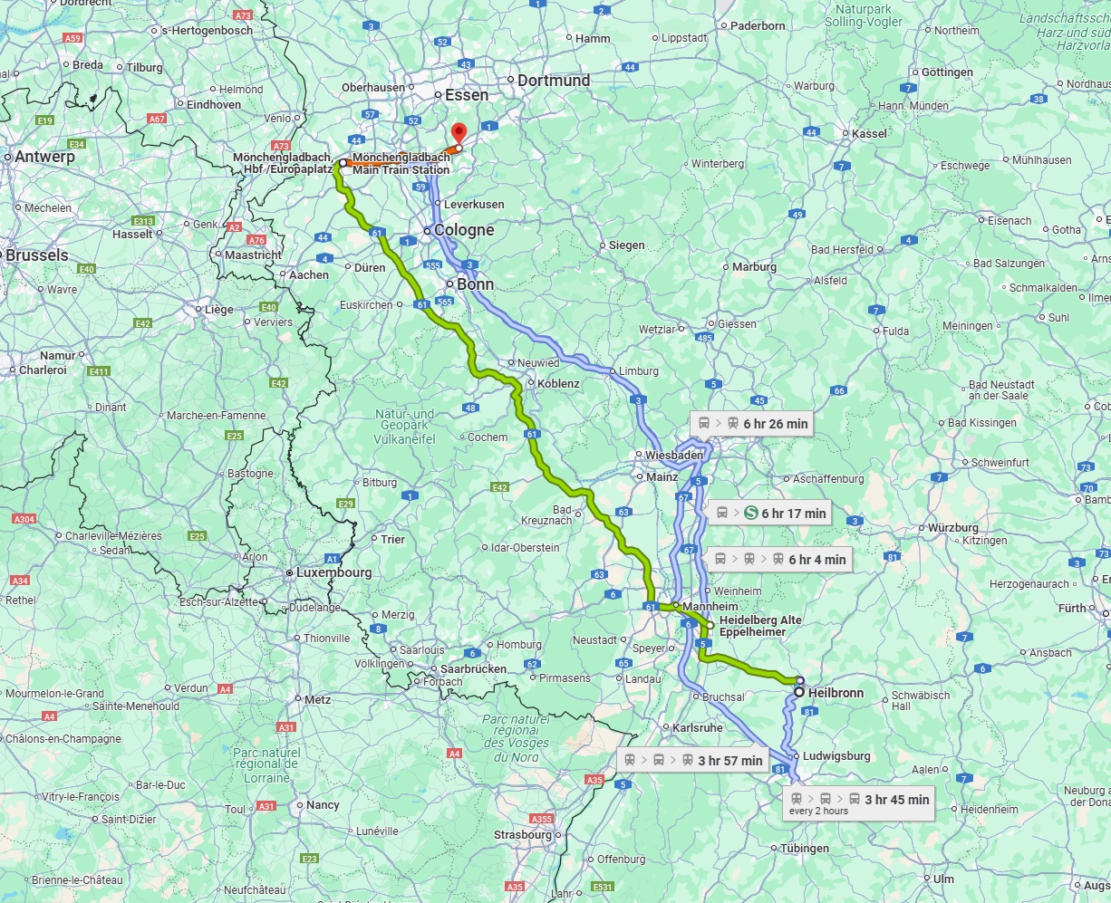 Anreise von Heilbronn Zu Wuppertal Über 